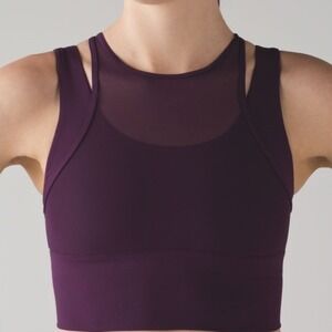 Lululemon Double Tap Sports Bra II Darkest‎ Magenta Size 6 Workout Fitness